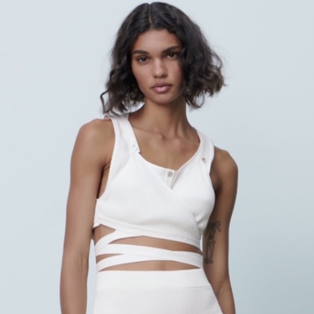 Zara Double Layer Wrap Tank